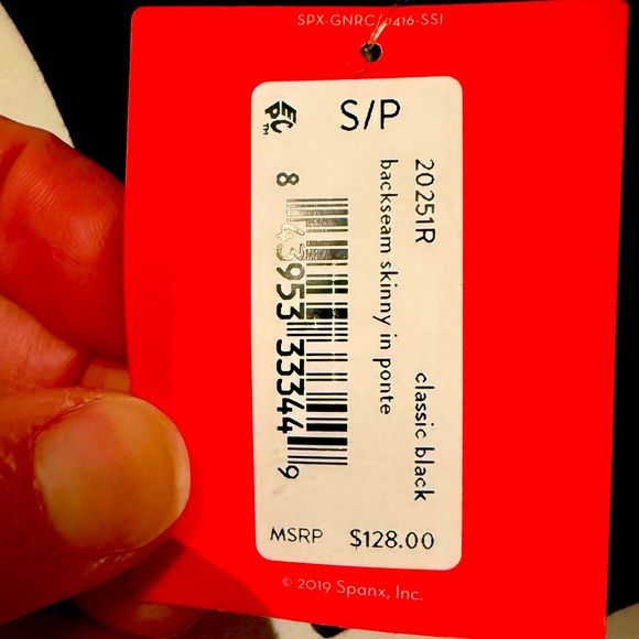 Spanx Backseam Skinny in Ponte Pants Classic Black S/P - Picture 2 of 3